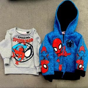 Spider-Man Marvel Toddler Warm Zip-Up Jacket and Crewneck Sweater